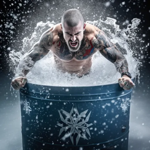 what is cold plunge therapy.- man doing ice bath